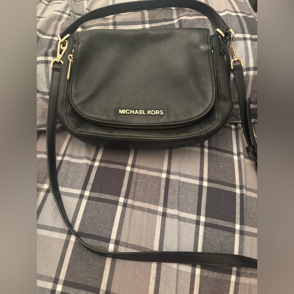 Michael Kors Black Leather Crossbody Bag
